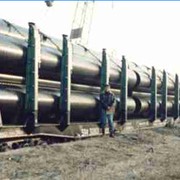 Платформы железнодорожные для перевозки лесоматериалов, труб большого диаметра, стоек железобетонных СК22