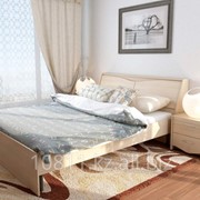Спальный гарнитур Лира цвет: дуб молочный - Кровать с откидным изголовьем фото