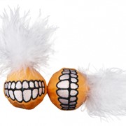 Rogz Rogz игрушка для кошек: плюшевые мячики Grinz с кошачьей мятой, оранжевые (33 г) фото