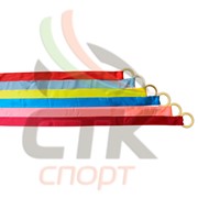 Лента гимнастическая с кольцом 1,1 м (комплект - 10 шт. разноцветная) фото