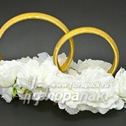 Композиция кольца (гофре креп) с цветами