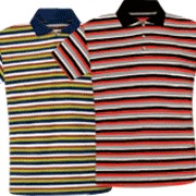 Рубашка-поло мужская «ПОЛОСА» - короткий рукав. 210 гр. плотности фото