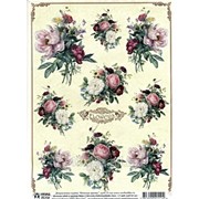 Декупажная карта Нежные цветы -2 фото