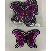 Набор нашивок на термопленке 10 шт фиолетовые бабочки фото