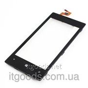 Тачскрин оригинальный / сенсор (сенсорное стекло) с рамкой для Nokia N521 (черный цвет) 2929 фото