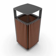 Мусорная урна из стали и дерева Луизиана фото