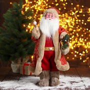 Дед Мороз “В красной шубке в клетку с подарками“ 24х45 см фотография