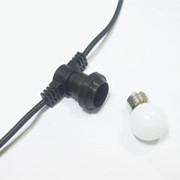 Провод с led лампами e27, белт лайт, длина 52 м, уличная гирлянда с коннектором для продолжения цепи фотография