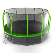Батут с внутренней сеткой и лестницей EVO JUMP Cosmo 16ft (Green) + Lower net. фото