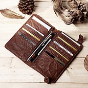 E Ekphero Мужской держатель для карт с длинным кошельком для телефона Сумка Винтаж Кошелек Клатчи Сумка фото