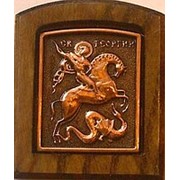 Икона медь Святой великомученик Георгий Победоносец малая - 6 V, размер 5х3, 5