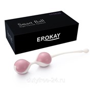 Бело-розовые вагинальные шарики Erokay фото