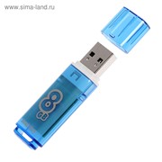 Флешка Smartbuy Glossy series Blue, 8 Гб, USB2.0, чт до 25 Мб/с, зап до 15 Мб/с фотография