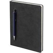 Ежедневник Magnet с ручкой, черный с синим фотография