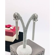 Женские серьги-кисточки с якорями серебряного цвета фото