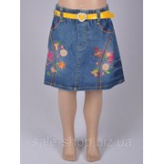 Детская джинсовая юбка на резинке Артикул 5332 фотография