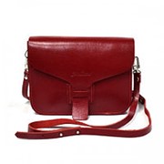 Красная женская кожаная сумочка без подкладки фотография