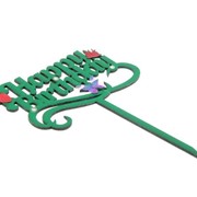 Топпер Happy Birthday 14х18,5 см, зелёный фото