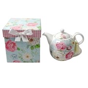 Подарочный набор для чая (чайник + пиала) Розы