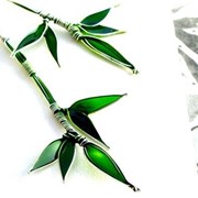 Серебряные серьги “Листья бамбука“ от WickerRing фото