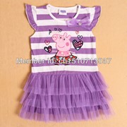 Одежда для девочек One Pcs!Peppa pig girl's dress baby girls pepe pig dresses children Fashion clothing Kids cartoon wear child girl cothes, код 1721396675