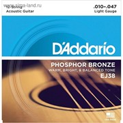 Струны для акустической 12-струнной гитары D'Addario EJ38 Phosphor Bronze, Light, 10-47