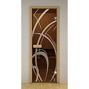 Стеклянная дверь для бани и сауны Мокко