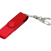 Флешка с поворотным механизмом, c дополнительным разъемом Micro USB, 32 Гб, красный фотография