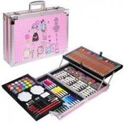 Набор для рисования «Набор художника» в металлическом чемодане (розовый)