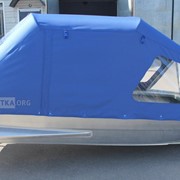 Алюминиевая лодка Мста-Н 3.7 м., с тентом, дугами, стеклом, булями и колёсами фото