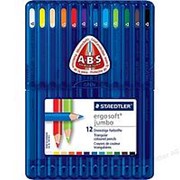 Набор цветных карандашей Staedtler Ergosoft jumbo, треугольные, 12 цветов