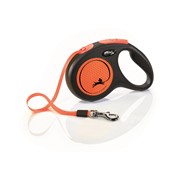 flexi flexi рулетка-ремень светоотражающая для собак, оранжевая (25кг, 5м)