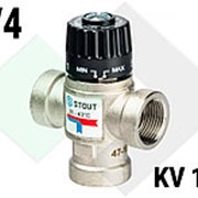 STOUT Термостатический смесительный клапан для систем отопления и ГВС 3/4" ВР 20-43° KV 1,6