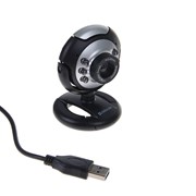 Веб-камера Defender C-110, 0.3 Мп, 640x480, микрофон, подсветка, черно-серебристая фотография