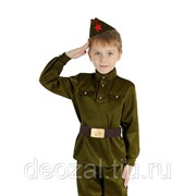 Костюм военного для мальчика (гимнастерка, пилотка, ремень)