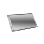 Прямоугольная зеркальная серебряная плитка с фацетом 10 мм (200х100мм) фотография