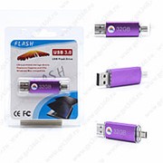 Флешка Flash с двумя USB портами 32GB (micro) Фиолетовый фотография