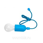 Светильник светодиодный Лампочка на шнурке, цвет голубой фото