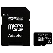 Карта памяти microSDHC 16 GB SILICON POWER UHS-I U3, V30, 85 Мб/сек (cl.10), адаптер, SP016GBSTHBU1V10SP фото