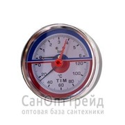 Термоманометр 1/2" горизонтальный (аксиальный) 4 бар TiM