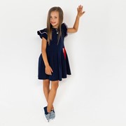 Платье для девочки, цвет тёмно-синий, рост 116 см