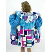 Шуба из норки в инкрустации, под заказ фото