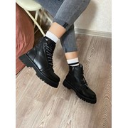 Женские демисезонные ботинки на шнуровке ( арт. 2М-42) черные