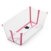 Ванна Stokke Stokke FLEXI BATH Складная ванночка с термочувствительной пробкой, Прозрачный розовый фото