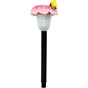 Светильник светодиодный GL17 “Пчела на розовом цветке“ солнечная батарея 1 белый LED фото