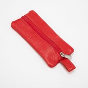 Ключница, длина 12 см, отдел на молнии, кольцо, цвет красный фото