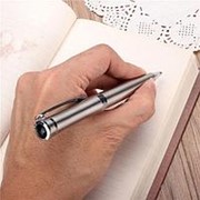 Baoer 3035 шариковая ручка из нержавеющей стали металла серебристого твист фото