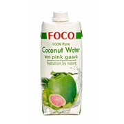 Кокосовая вода с мякотью розовой гуавы