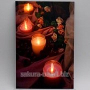 Картина с подсветкой / Вечер / Свечи, розы e12382 фото