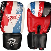 Перчатки боксёрские RSC HIT PU, SB-01-146, Бело-красно-синий, 8 унций фотография